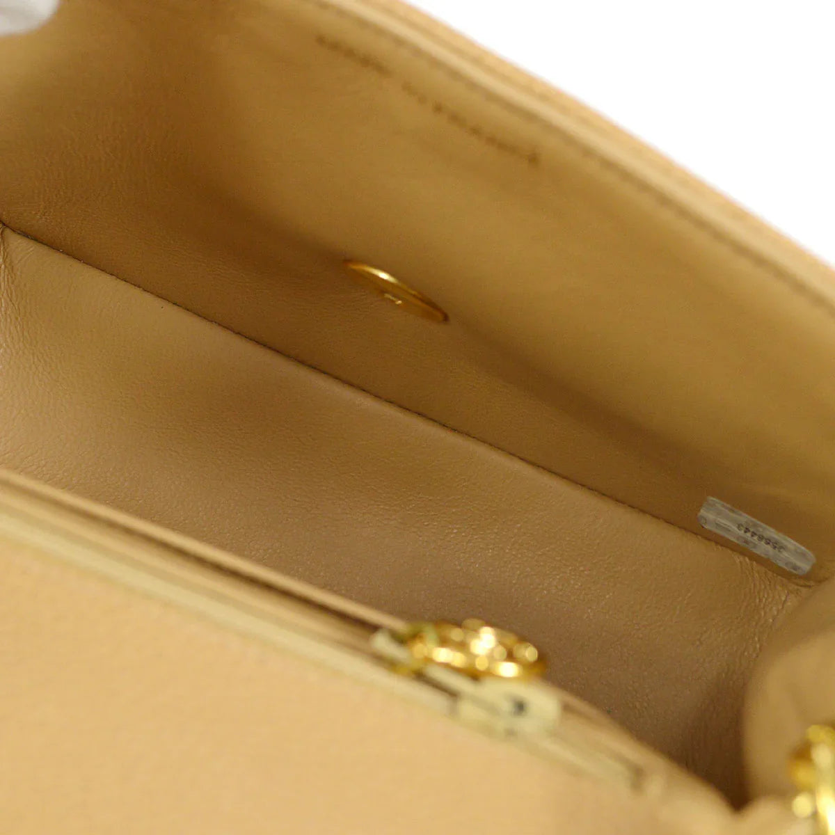 Chanel * 1994-1996 Horizontal Stitch Classic Square Flap Mini 17 Beige Caviar