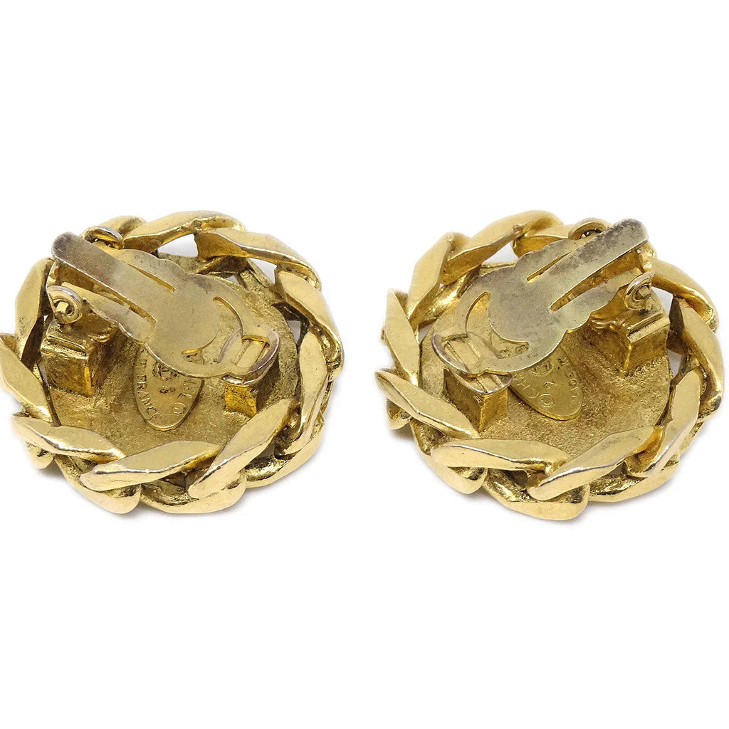 Chanel 1988 Crystal and Gold CC Earrings Clip-On 23