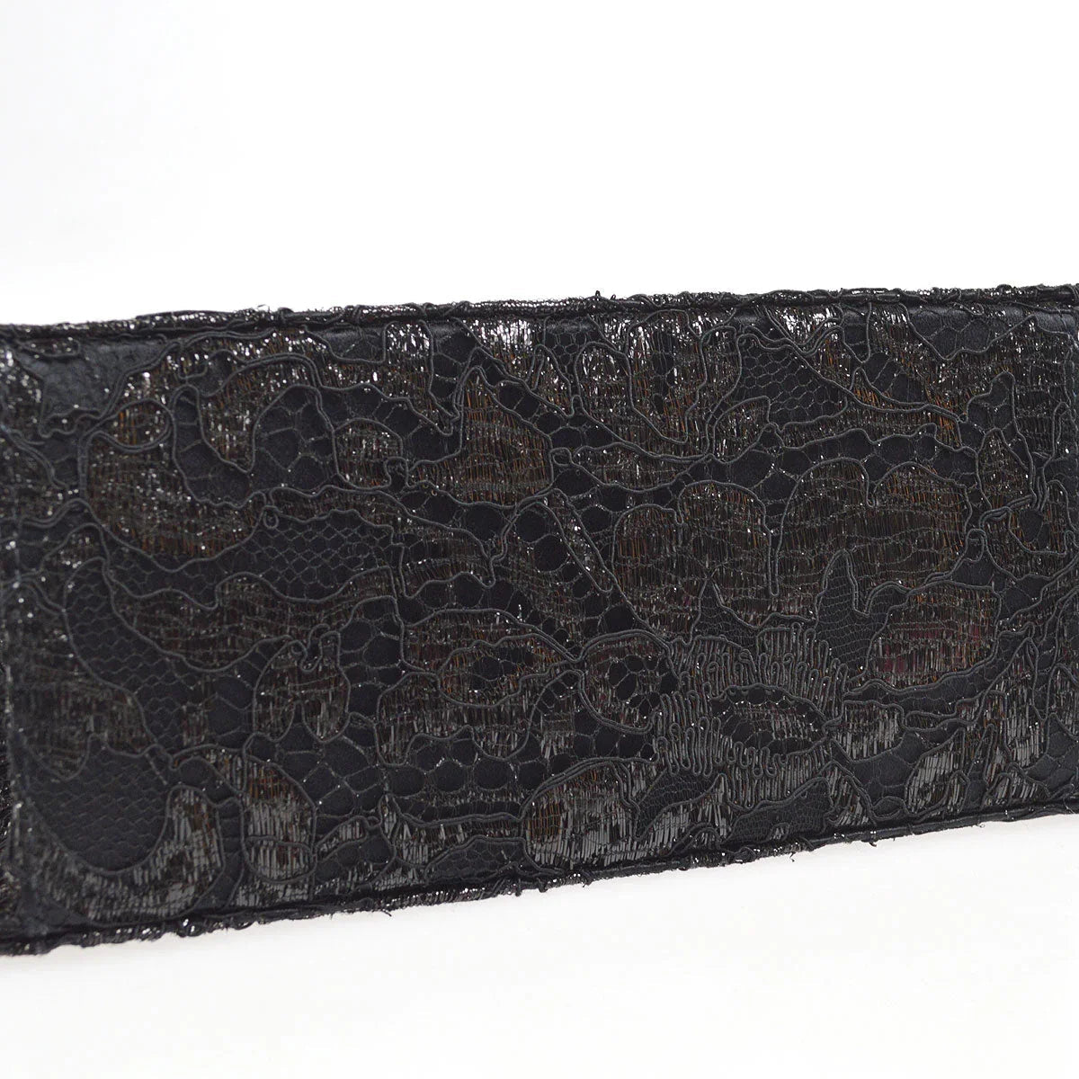 Chanel * 1997-1999 Lace Both Side Handbag Black Satin