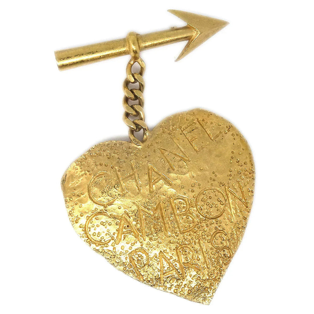 Chanel 1993 Arrow Heart Brooch Gold 93P