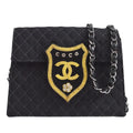 Chanel * 2005 Emblem Shoulder Bag Mini Black Canvas