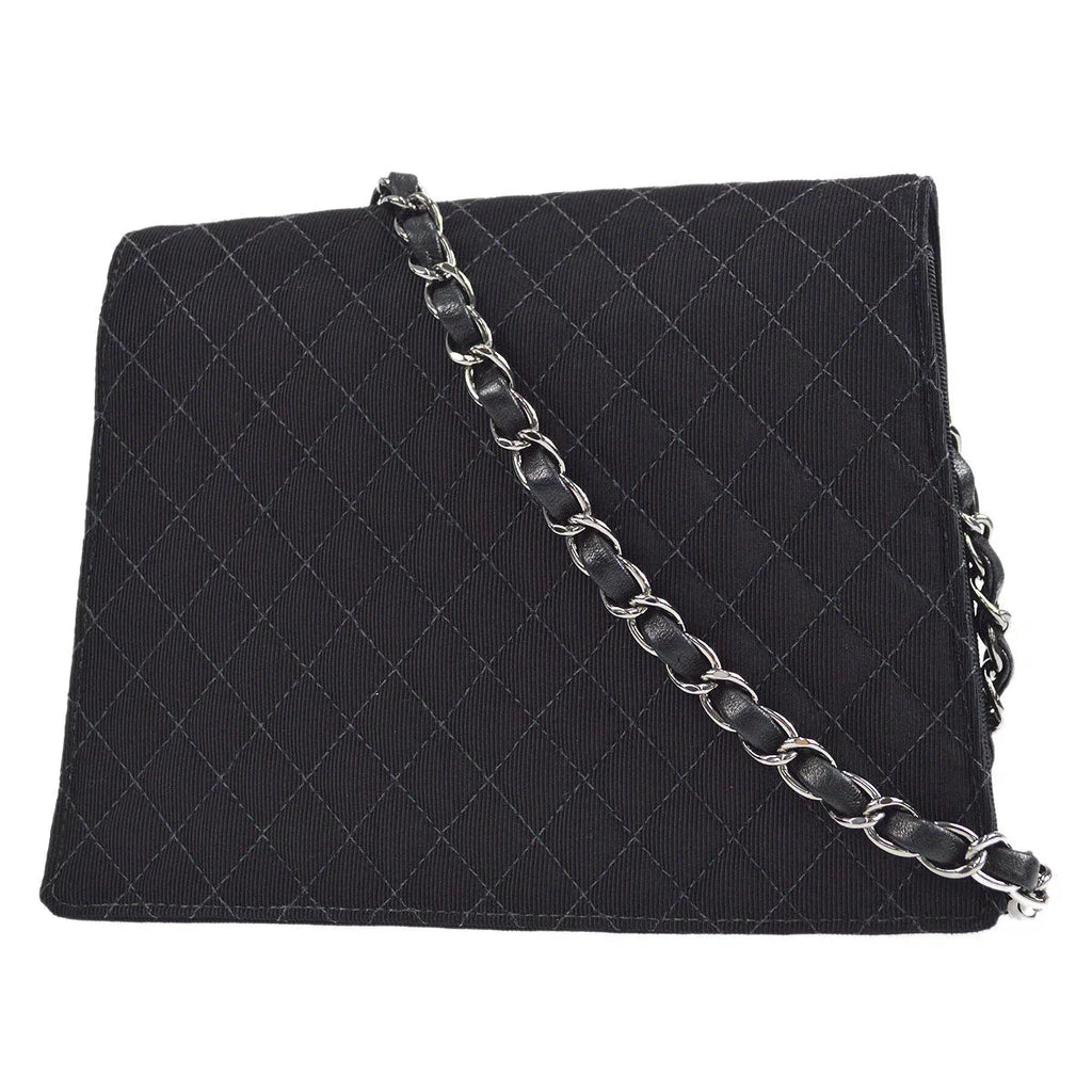 Chanel * 2005 Emblem Shoulder Bag Mini Black Canvas