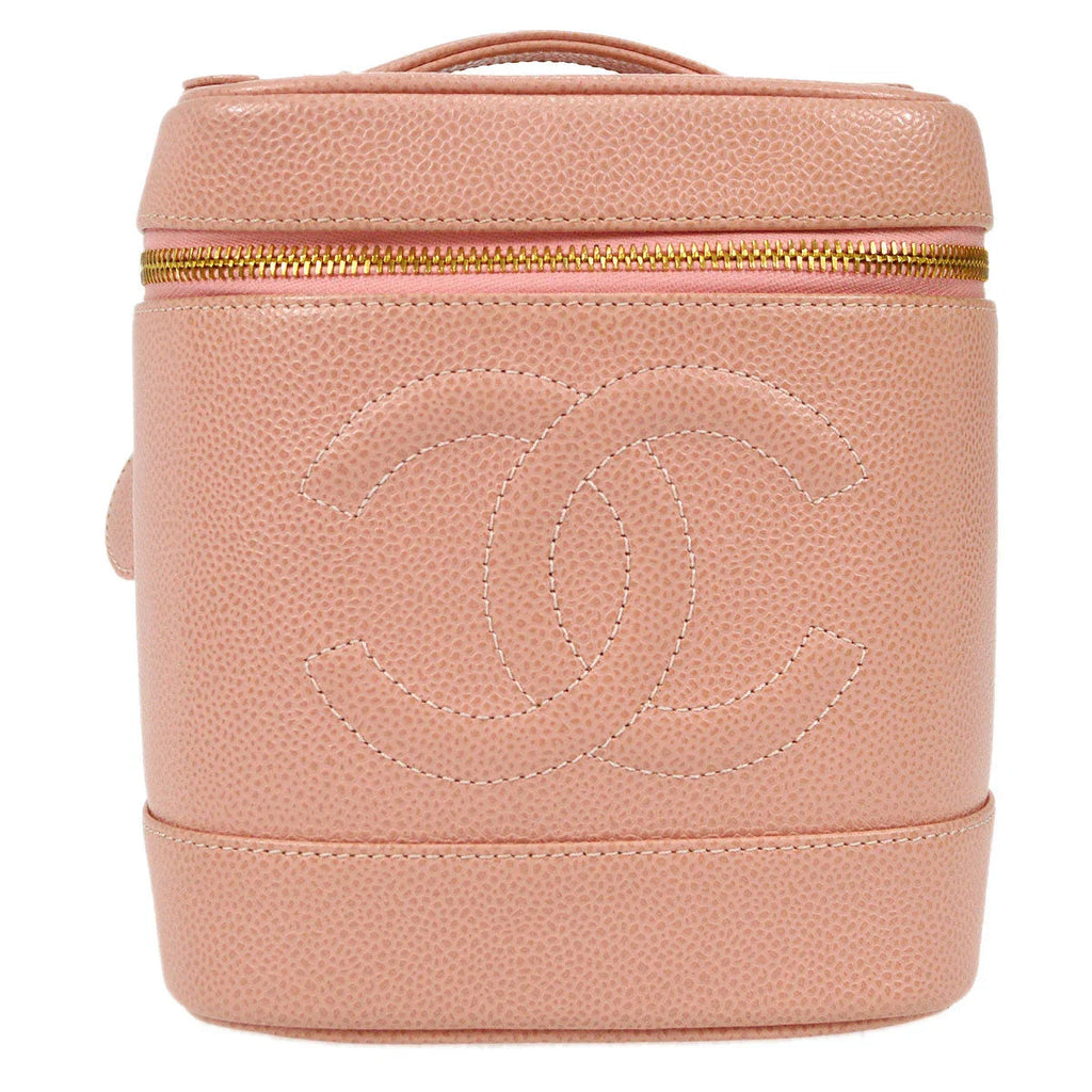 Chanel 2003-2004 Timeless Vanity Handbag Pink Caviar