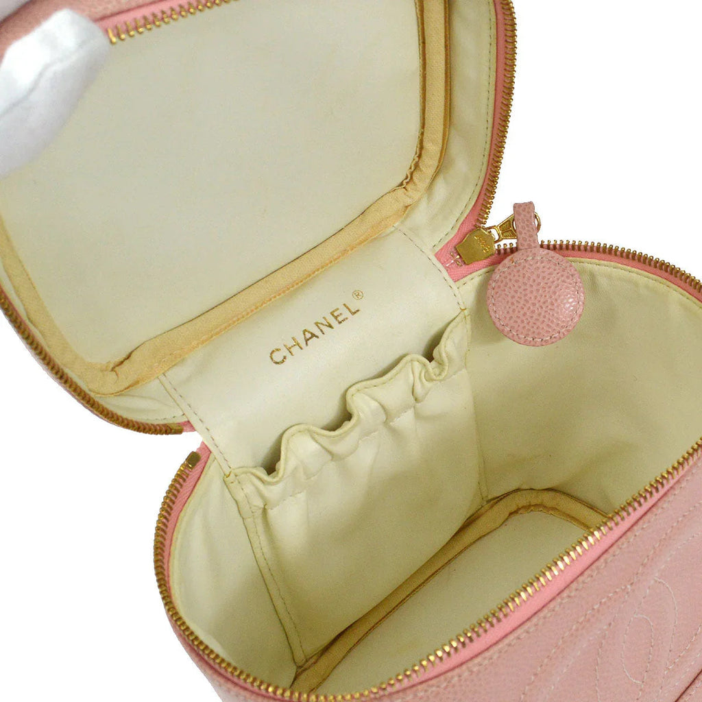 Chanel 2003-2004 Timeless Vanity Handbag Pink Caviar