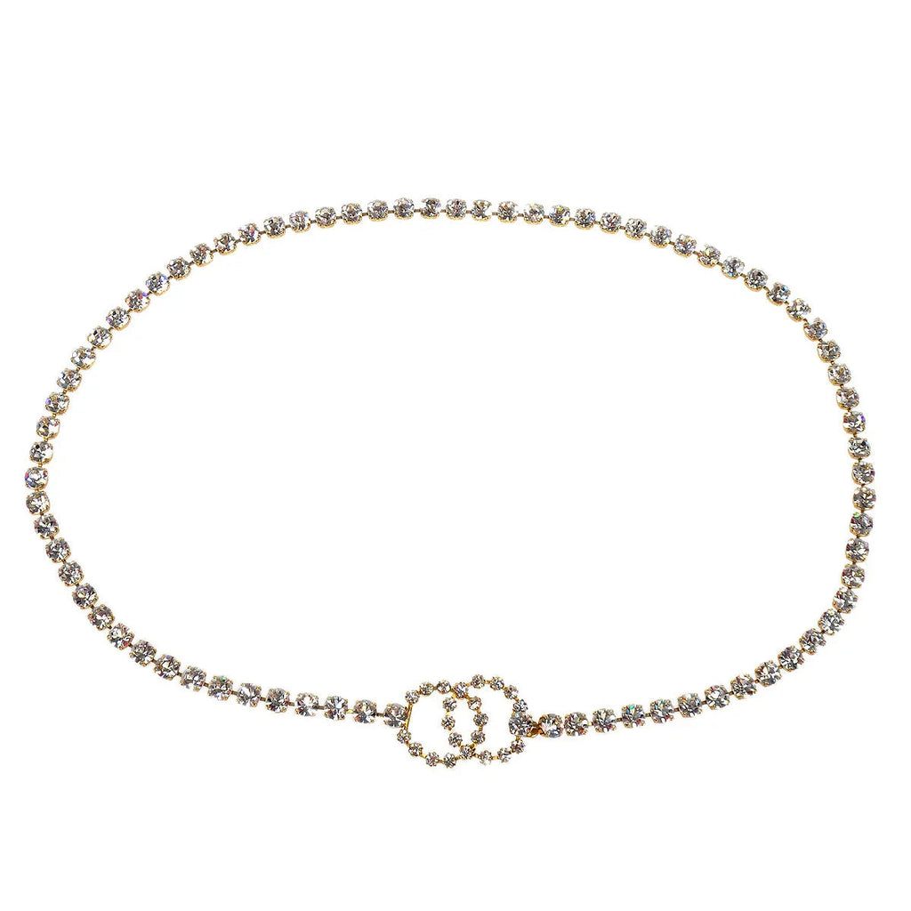 Chanel 1995 Gold & Crystal CC Chain Belt 95P