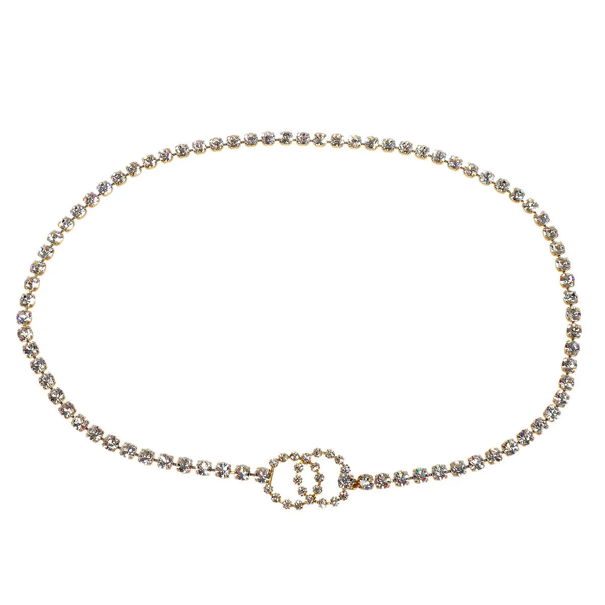Chanel 1995 Gold & Crystal CC Chain Belt 95P