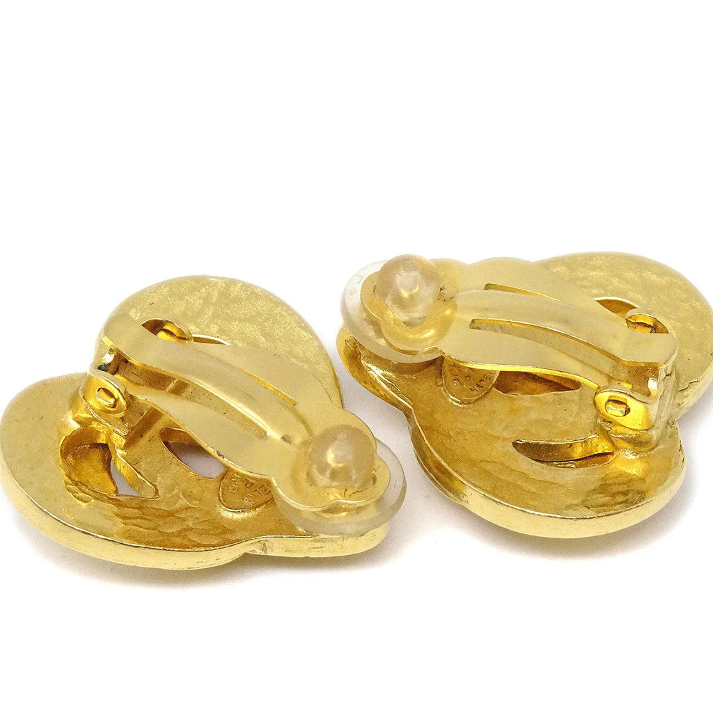 Chanel 1997 Heart Earrings Gold Clip-On 97P