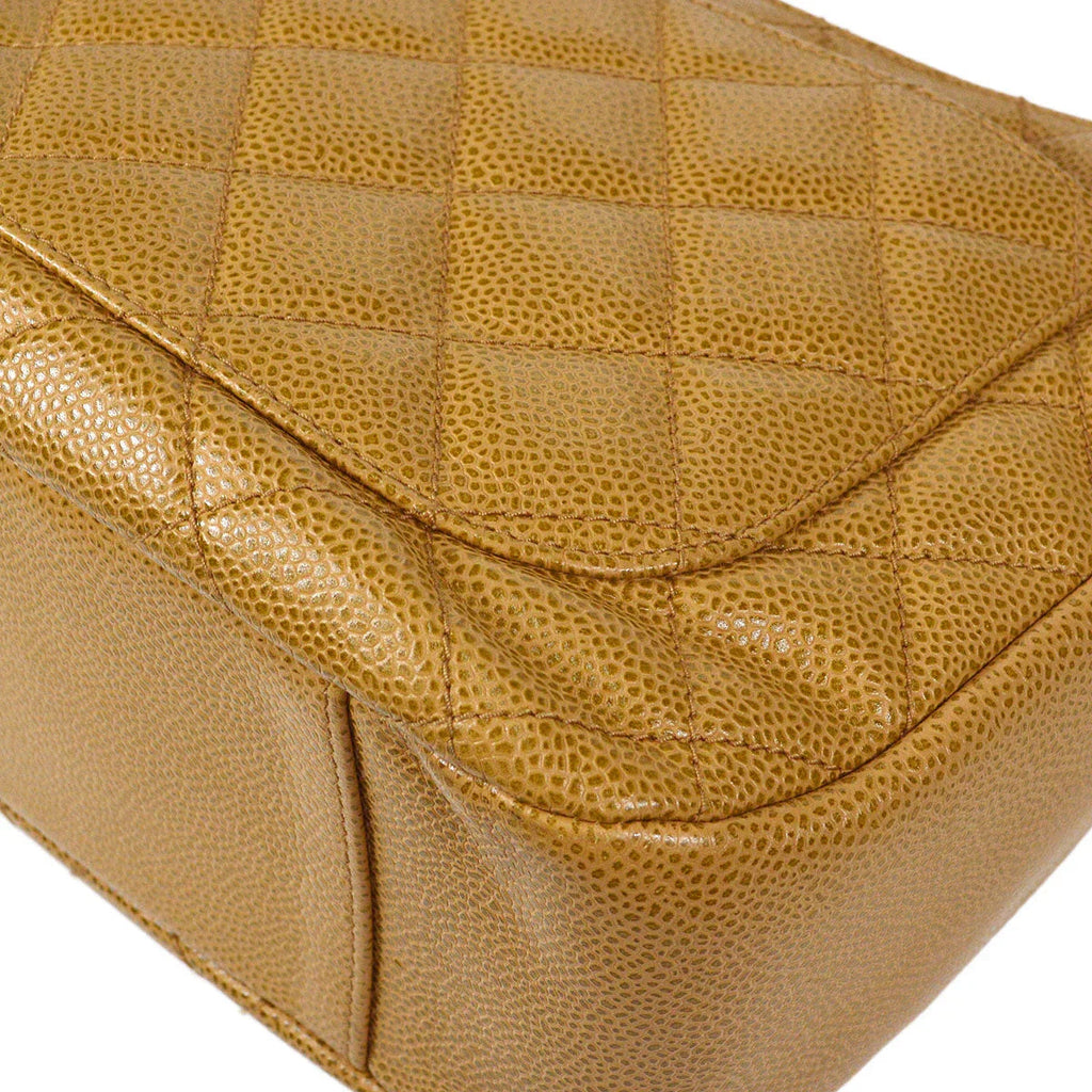 Chanel 2002-2003 Beige Caviar Hobo Bag