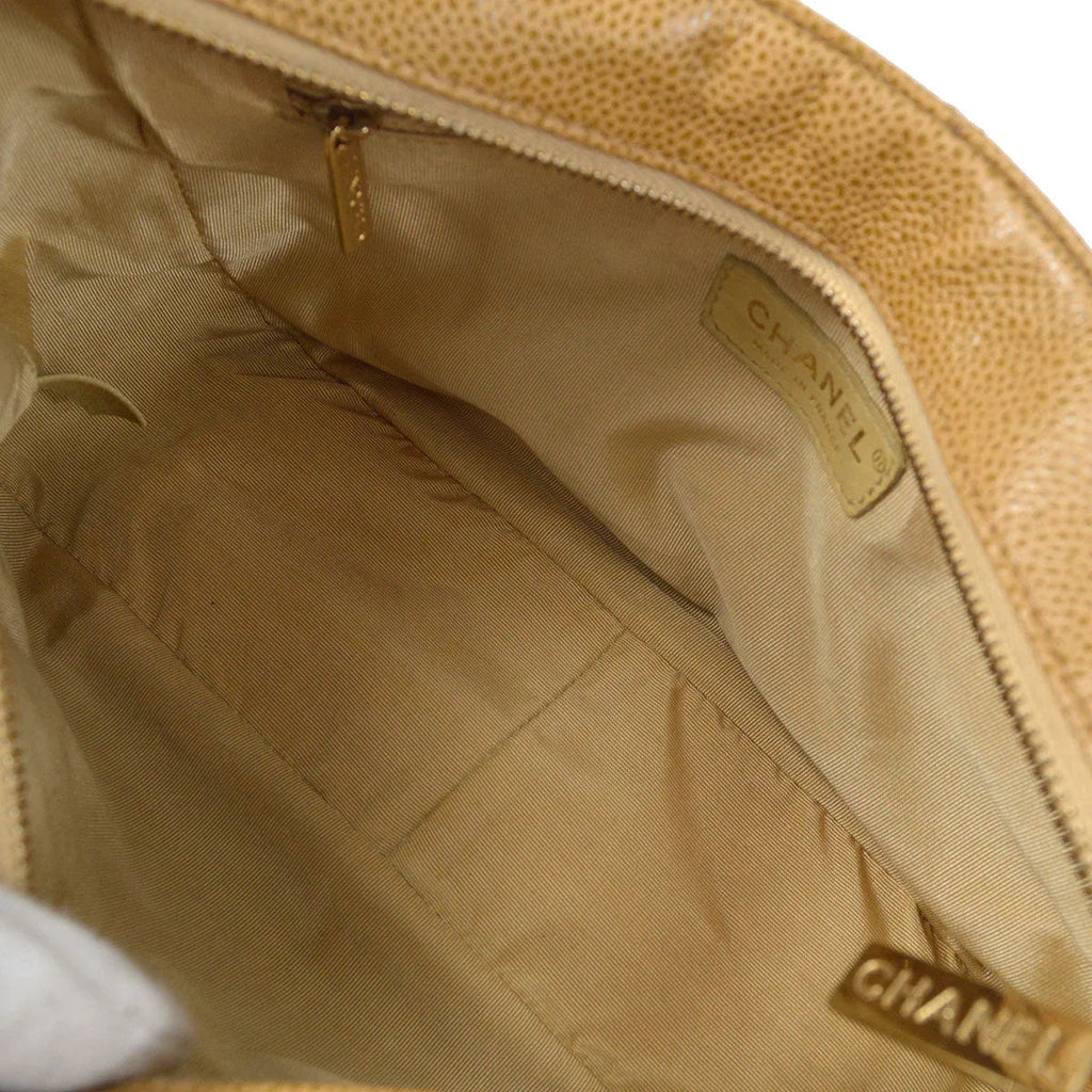 Chanel 2002-2003 Beige Caviar Hobo Bag