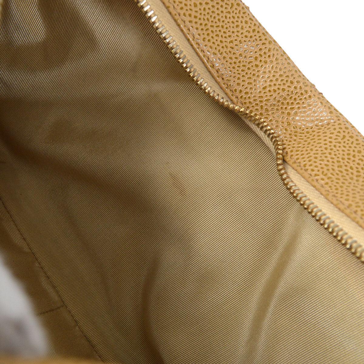 Chanel 2002-2003 Beige Caviar Hobo Bag