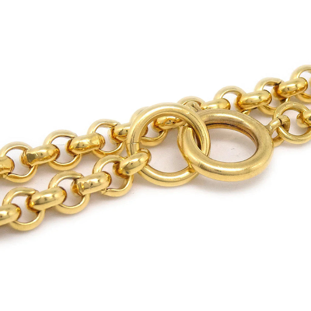 Chanel 1995 Gold CC Heart Cutout Pendant Necklace