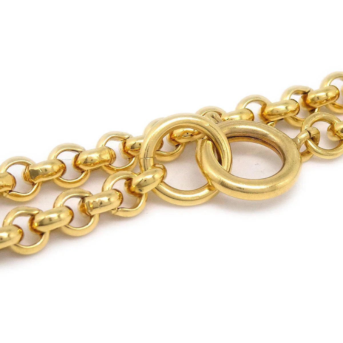 Chanel 1995 Gold CC Heart Cutout Pendant Necklace