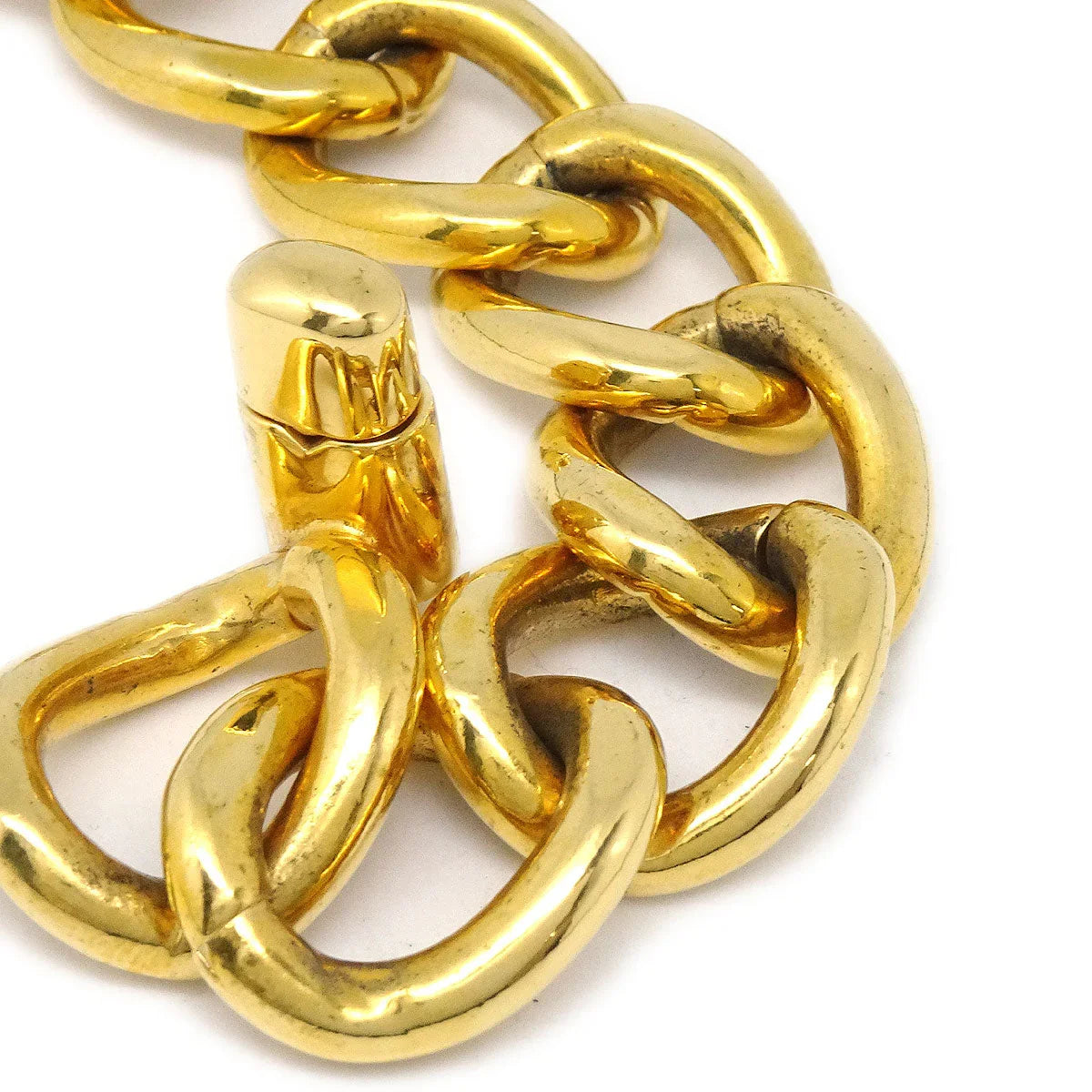 CHANEL 1996 Turnlock Gold Chain Bracelet 96P