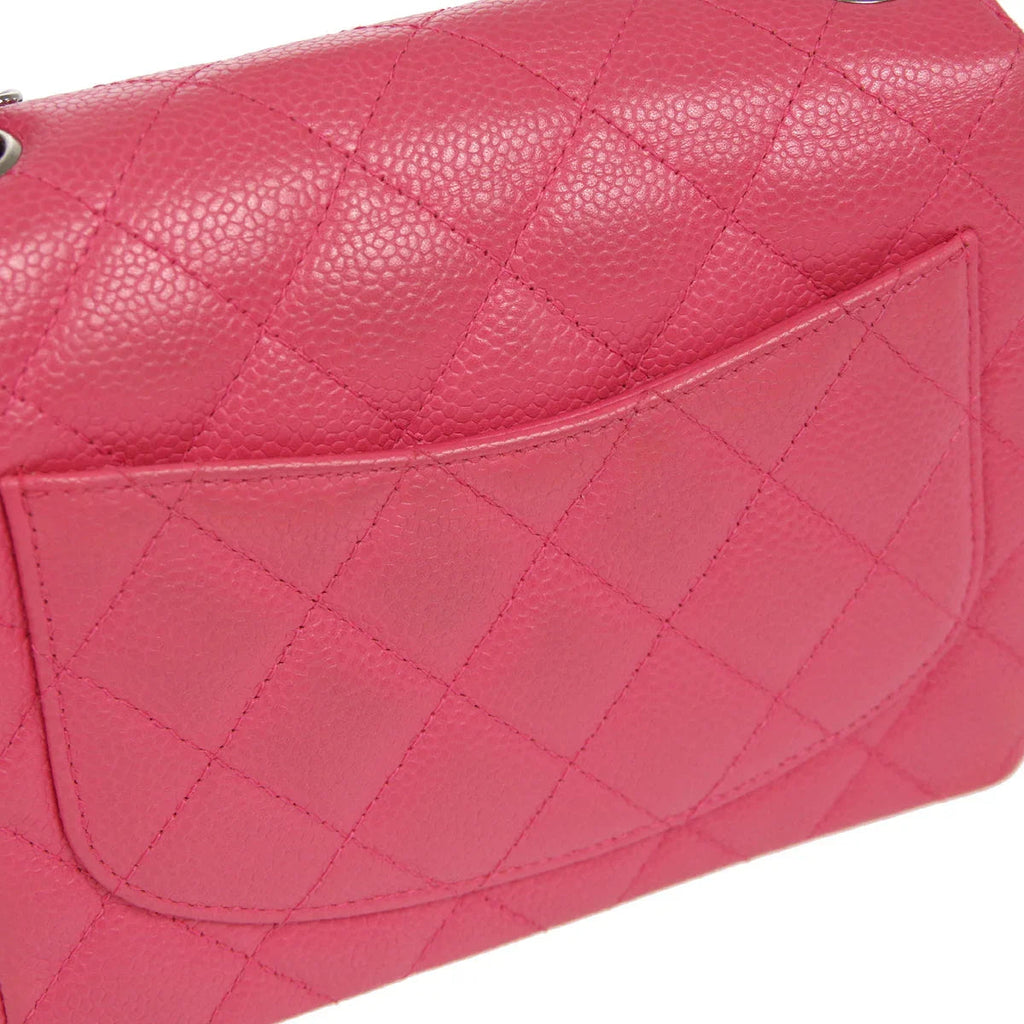 CHANEL * 2006-2008 Classic Square Flap Mini 17 SHW Pink Caviar