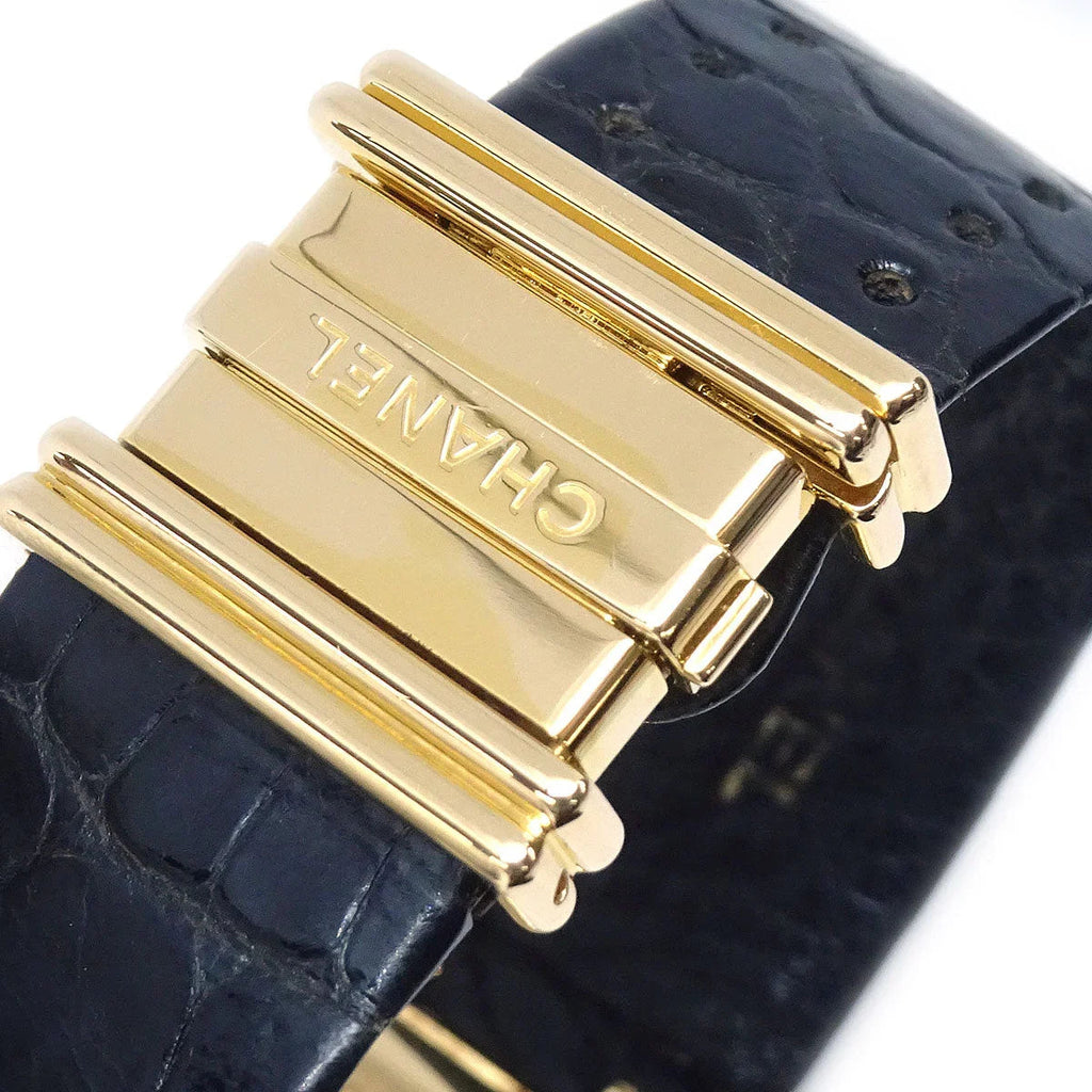 Chanel Mademoiselle Watch Quartz 18KYG Alligator