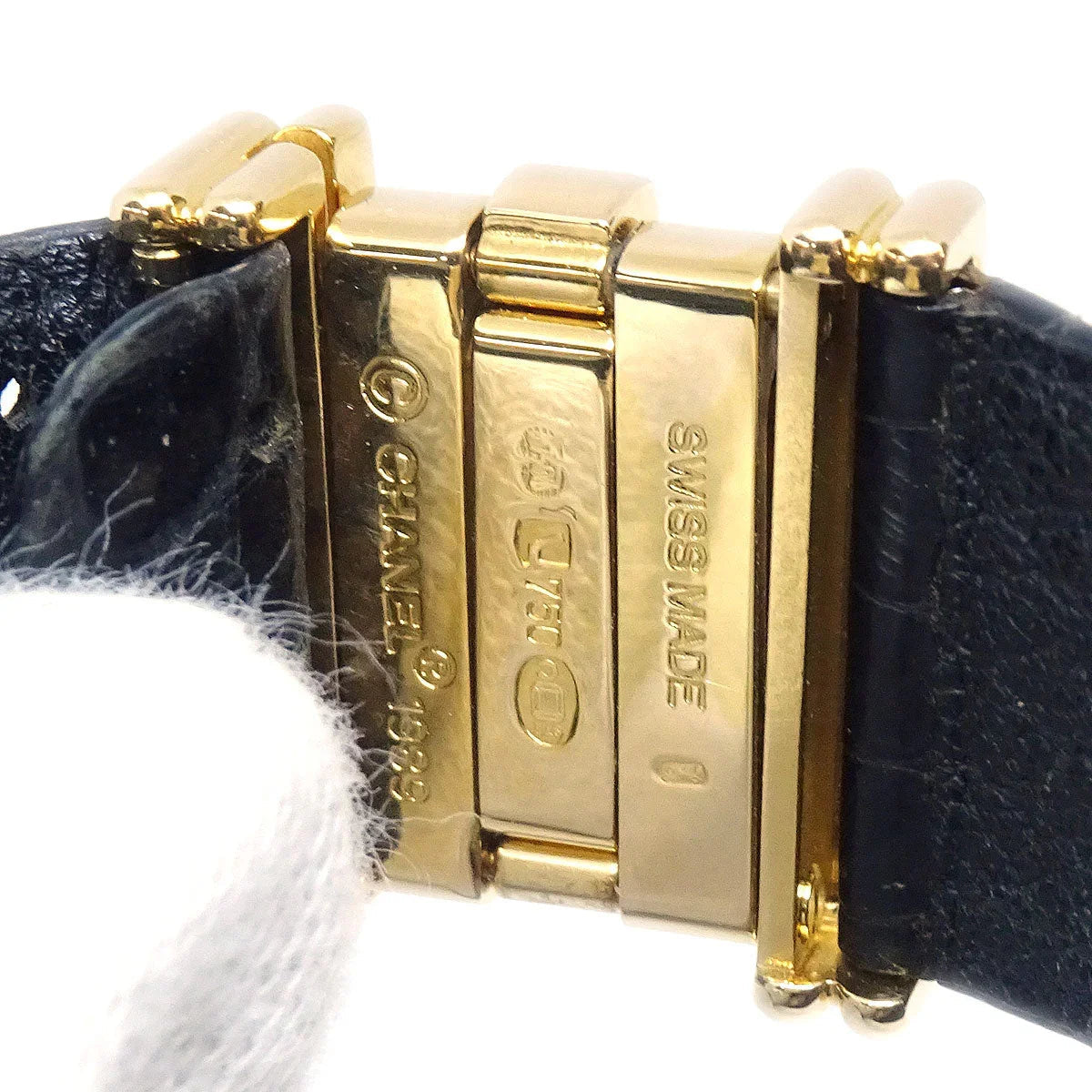 Chanel Mademoiselle Watch Quartz 18KYG Alligator