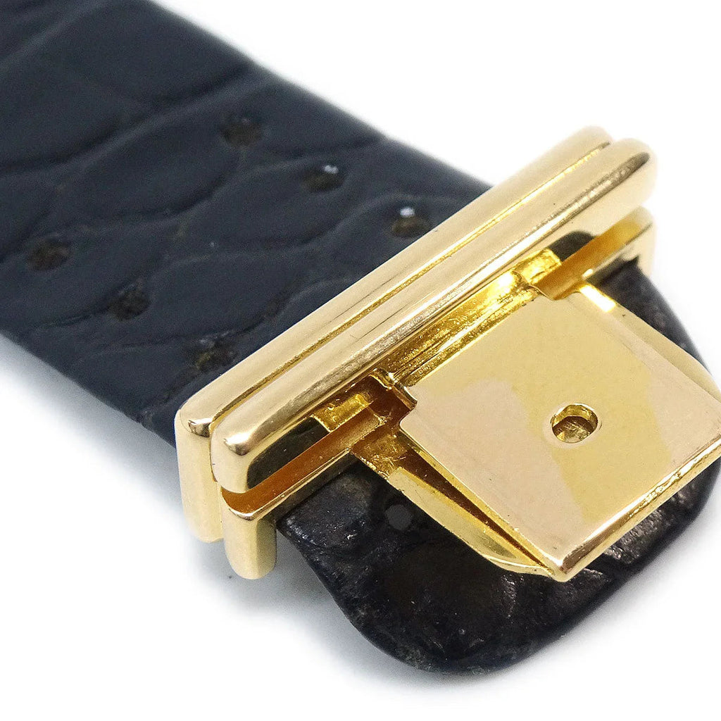 Chanel Mademoiselle Watch Quartz 18KYG Alligator