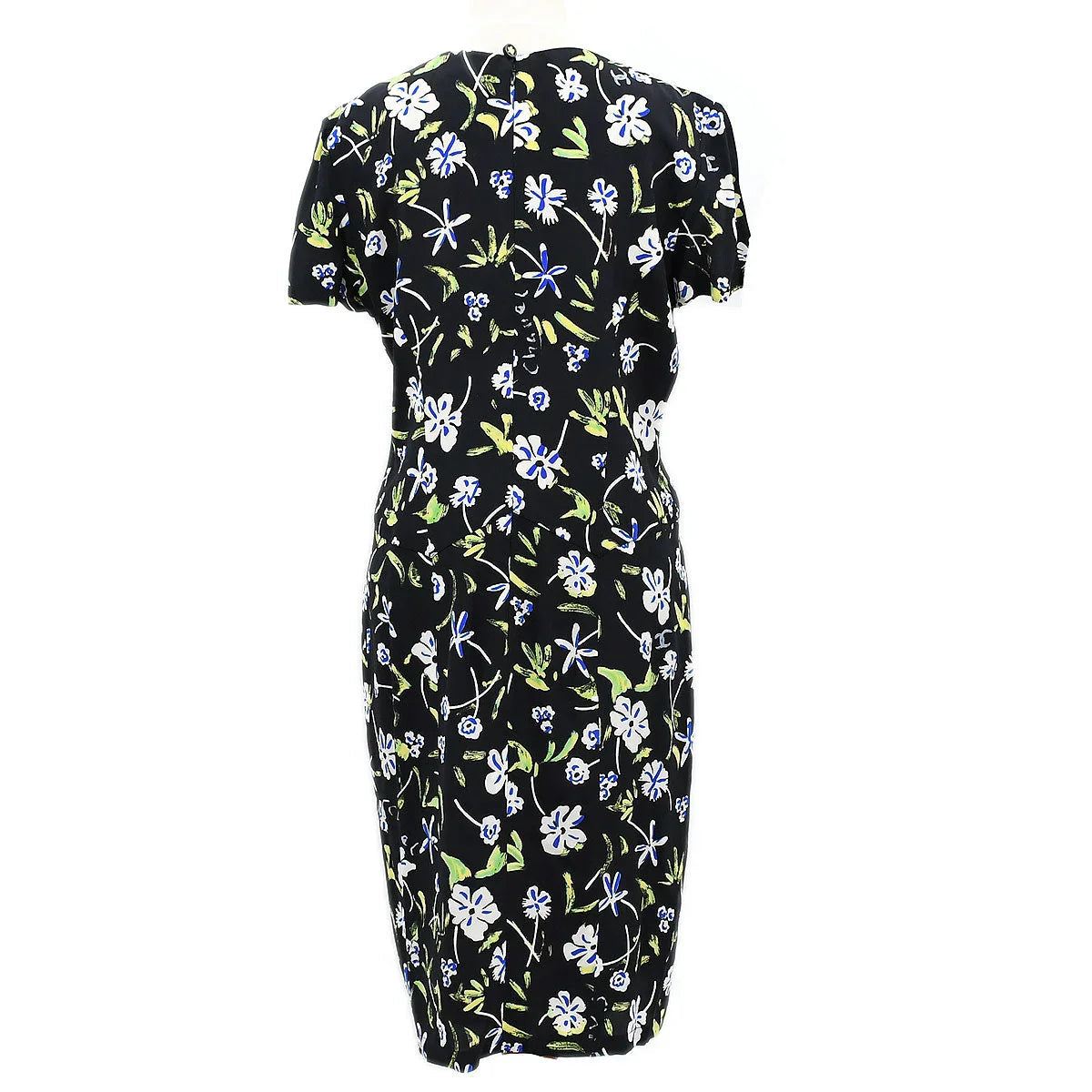 Chanel 1997 Spring floral-print draped silk dress #42