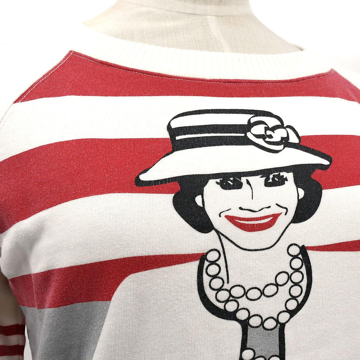 CHANEL 2001 Fall Mademoiselle-print sweatshirt #34