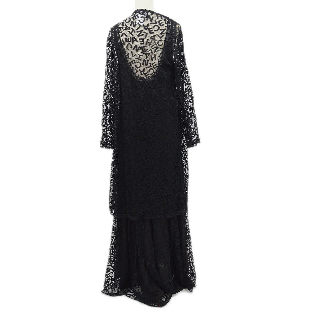 Chanel 1998 Fall logo-lettering lace dress #38