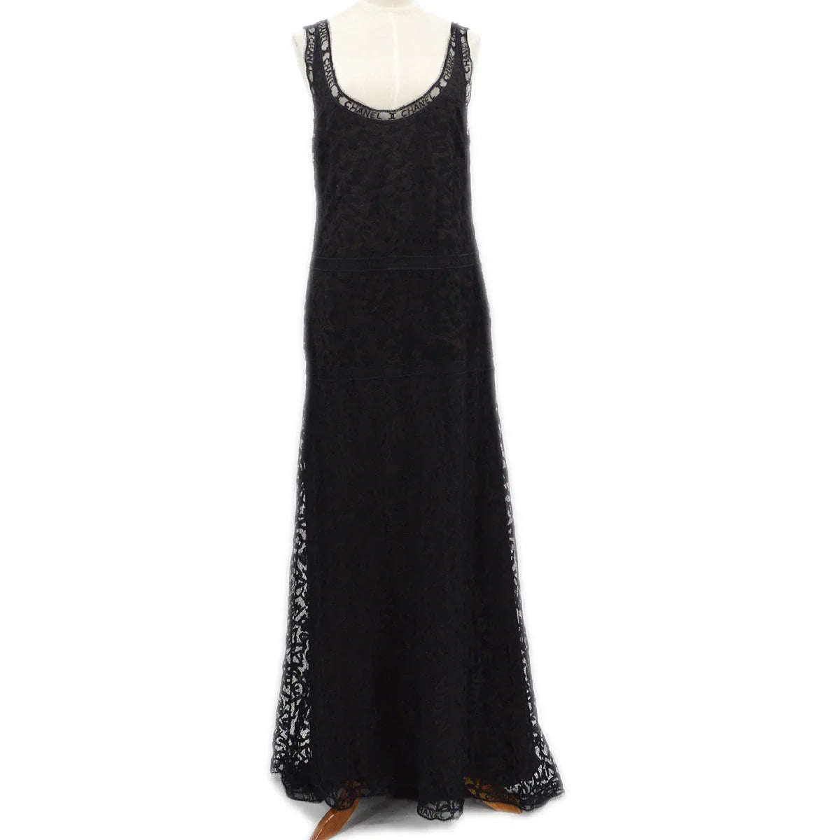 Chanel 1998 Fall logo-lettering lace dress #38