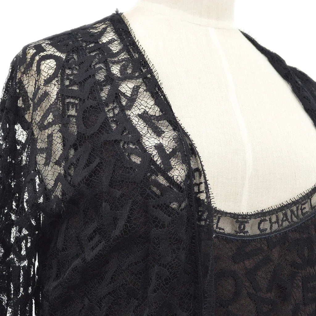 Chanel 1998 Fall logo-lettering lace dress #38