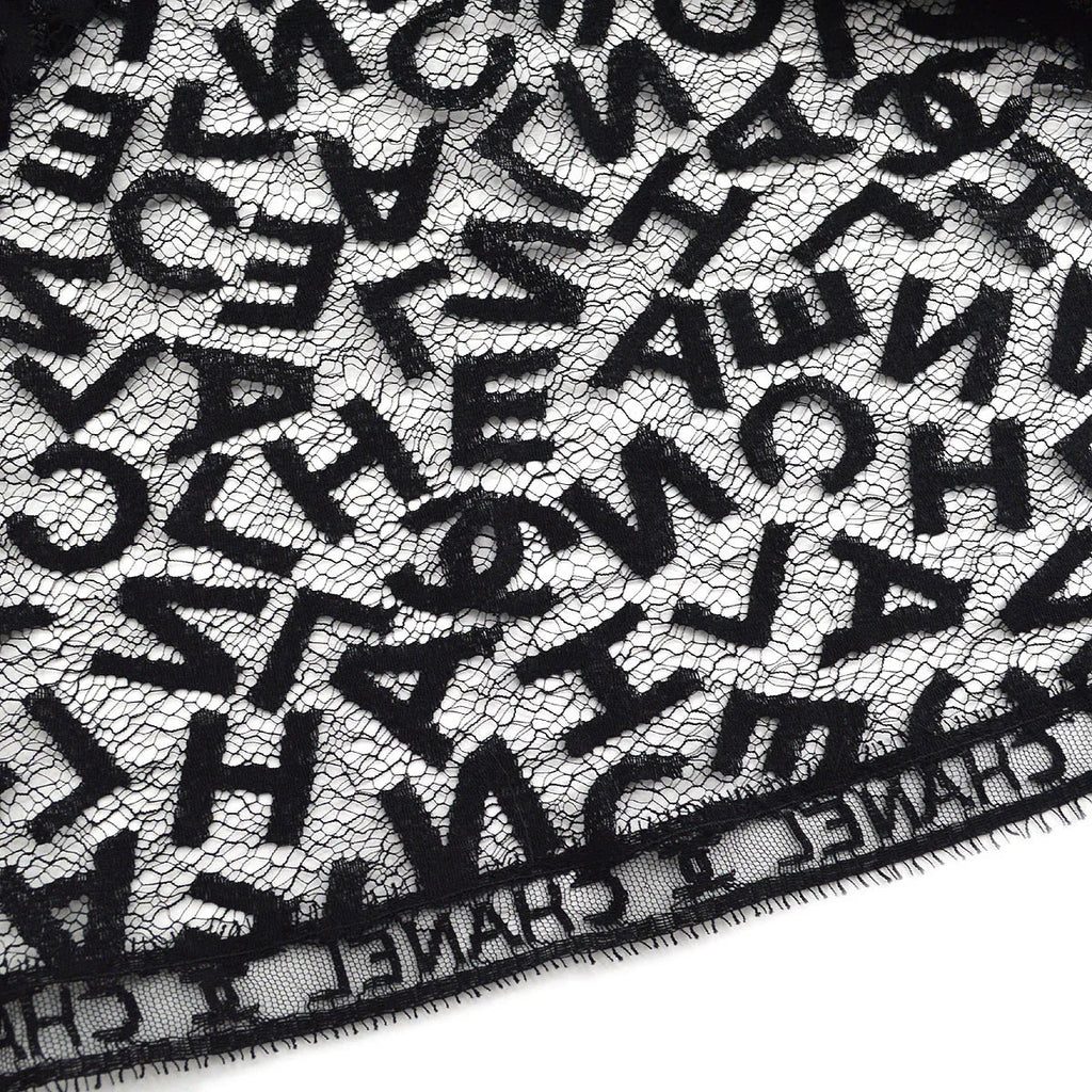 Chanel 1998 Fall logo-lettering lace dress #38