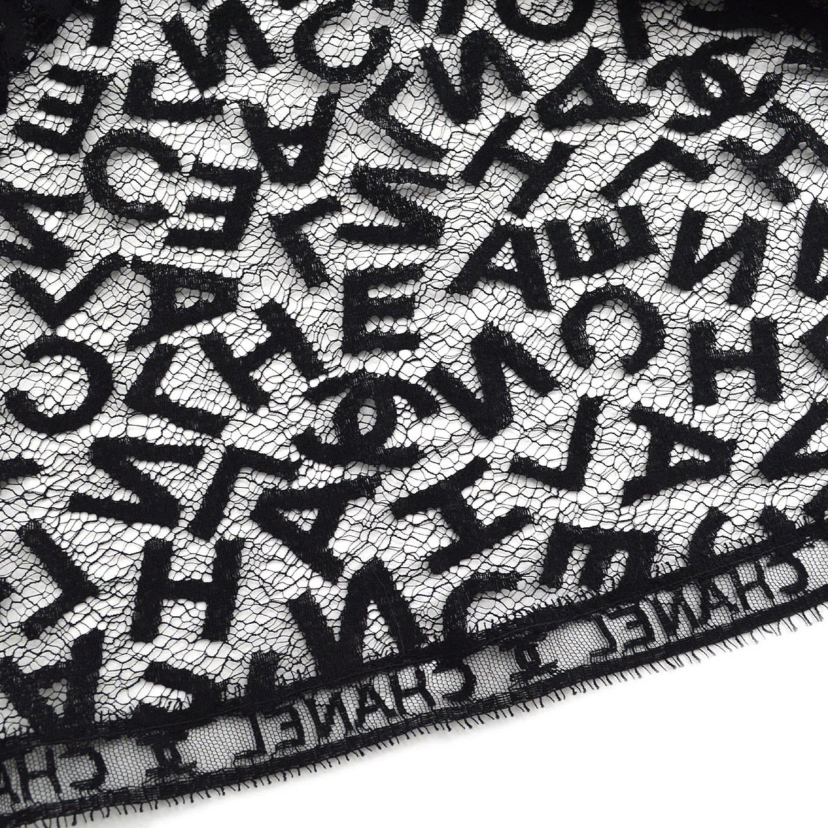 Chanel 1998 Fall logo-lettering lace dress #38
