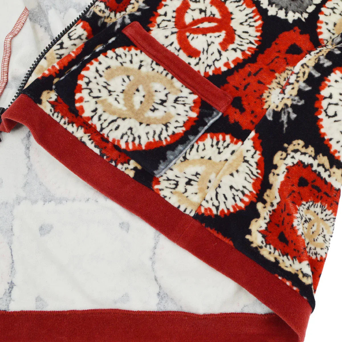 Chanel 2009 Spring Sports line patchwork print collarless jacket #40