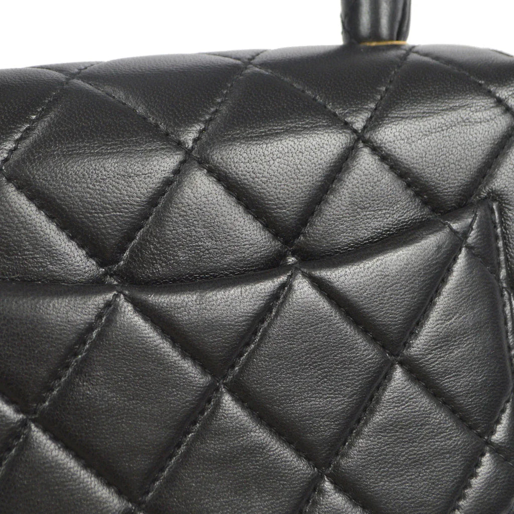 Chanel 1994 Classic Flap Handbag Micro Black Lambskin