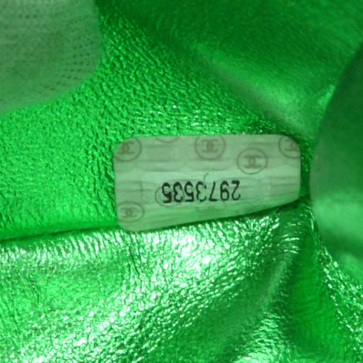 Chanel 1994 Classic Flap Handbag Medium Metallic Green Lambskin