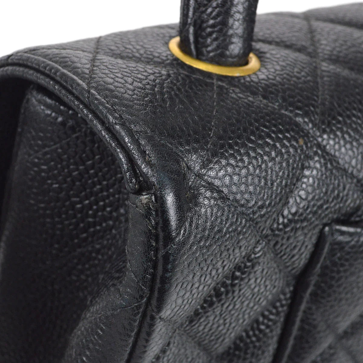 Chanel 1994 Classic Flap Handbag Medium Black Caviar
