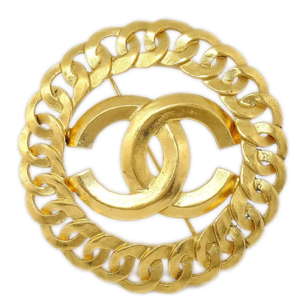 Chanel Medallion Brooch Pin Gold 96P