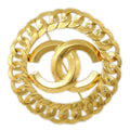 Chanel Medallion Brooch Pin Gold 96P