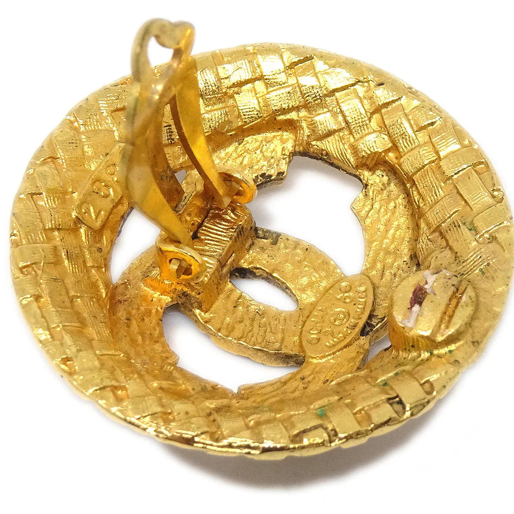 Chanel Button Earrings Gold Clip-On 29/2889