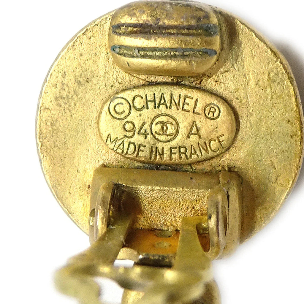 Chanel 1994 Hoop Earrings Clip-On Gold 94A