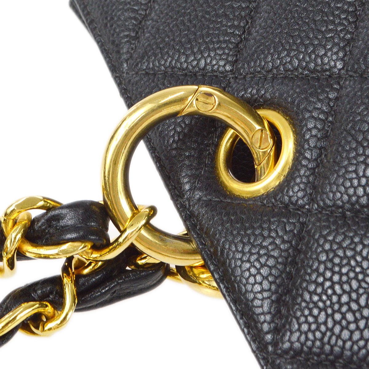 Chanel 1996-1997 Chain Tote 35 Black Caviar