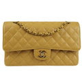 Chanel 2000-2001 Classic Double Flap Medium Beige Caviar