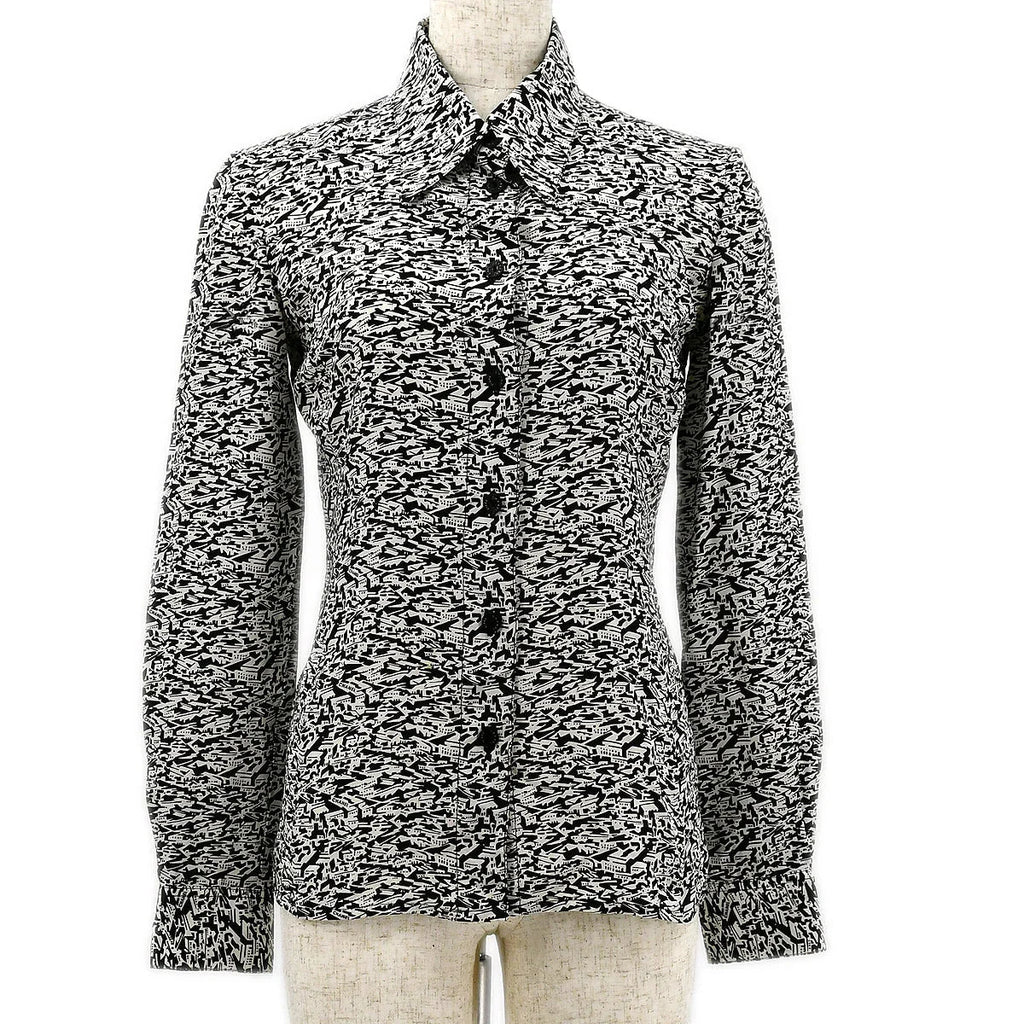 Chanel 2003 cruise city-print silk shirt #34