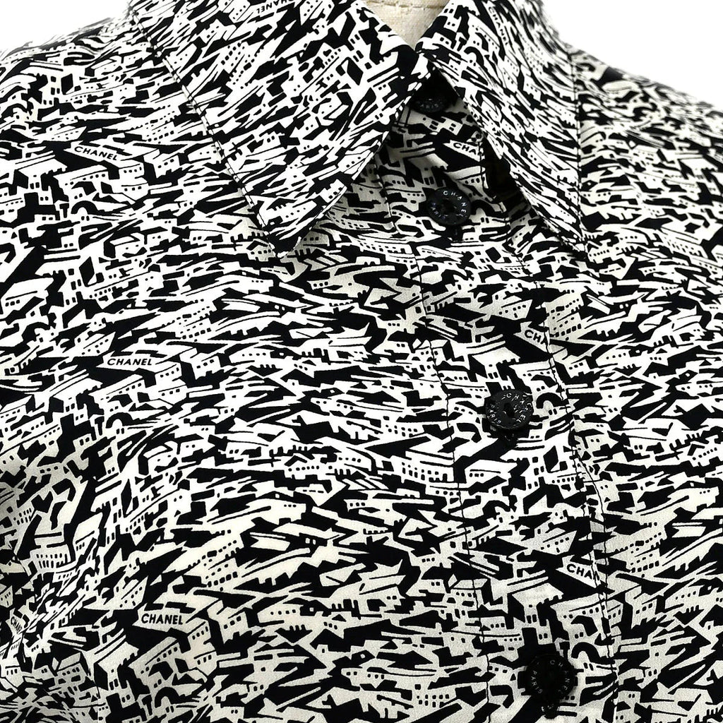Chanel 2003 cruise city-print silk shirt #34