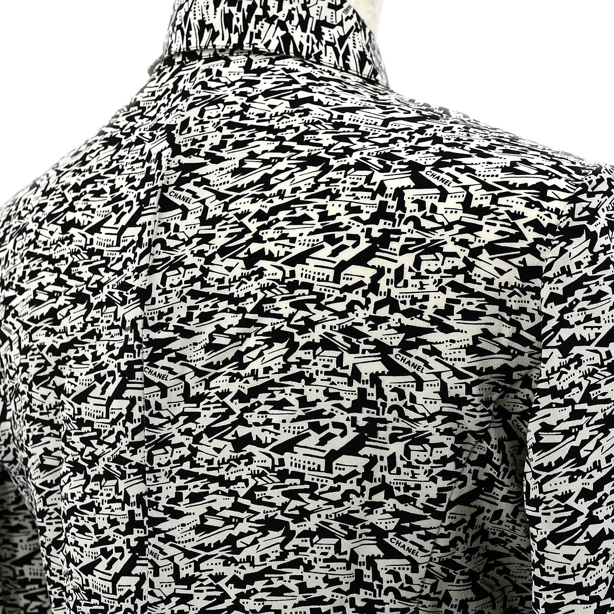 Chanel 2003 cruise city-print silk shirt #34