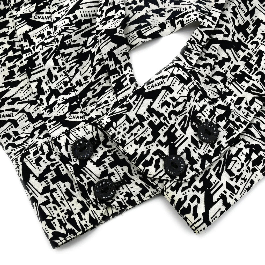 Chanel 2003 cruise city-print silk shirt #34