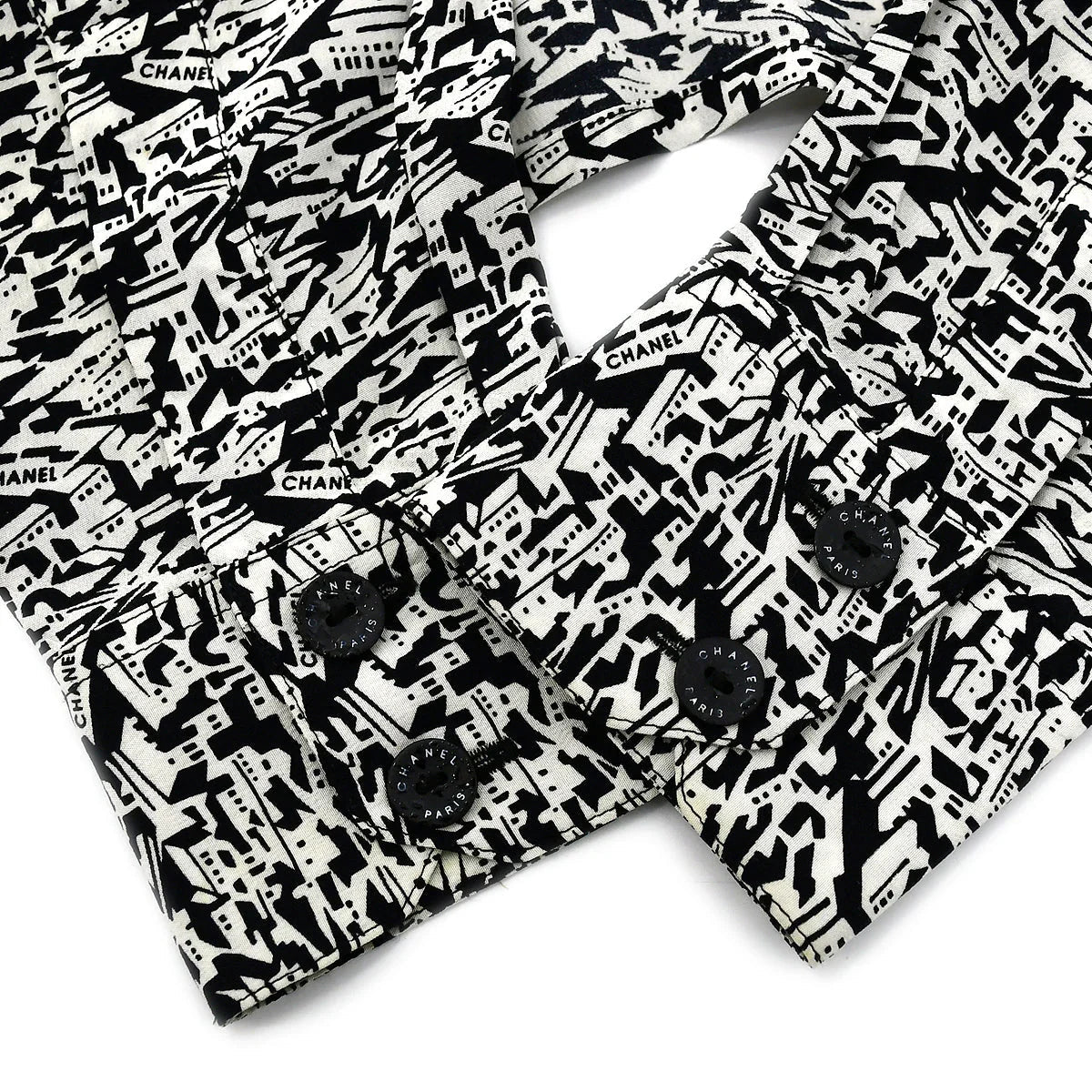 Chanel 2003 cruise city-print silk shirt #34
