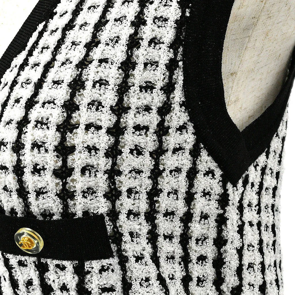 Chanel 1997 Spring tweed knitted top and cardigan #38