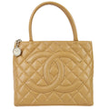 Chanel 2001-2003 Medallion Tote Beige Caviar