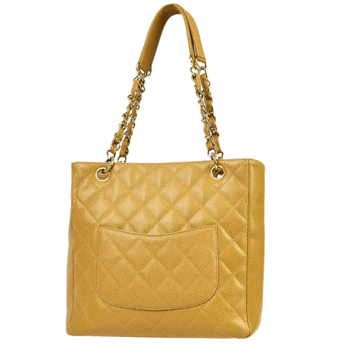 Chanel 2003-2004 Petite Shopping Tote PST Beige Caviar