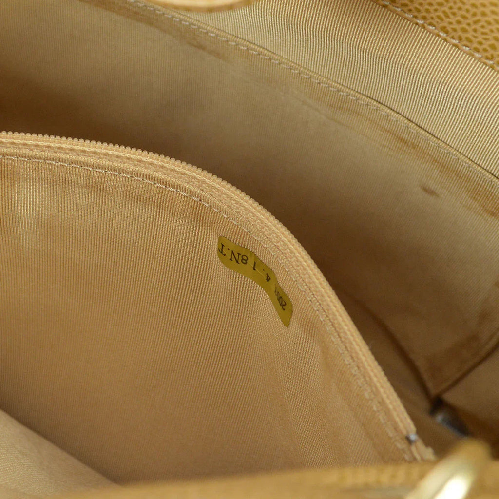 Chanel 2003-2004 Petite Shopping Tote PST Beige Caviar