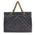Chanel 1996-1997 Chain Tote Black Caviar