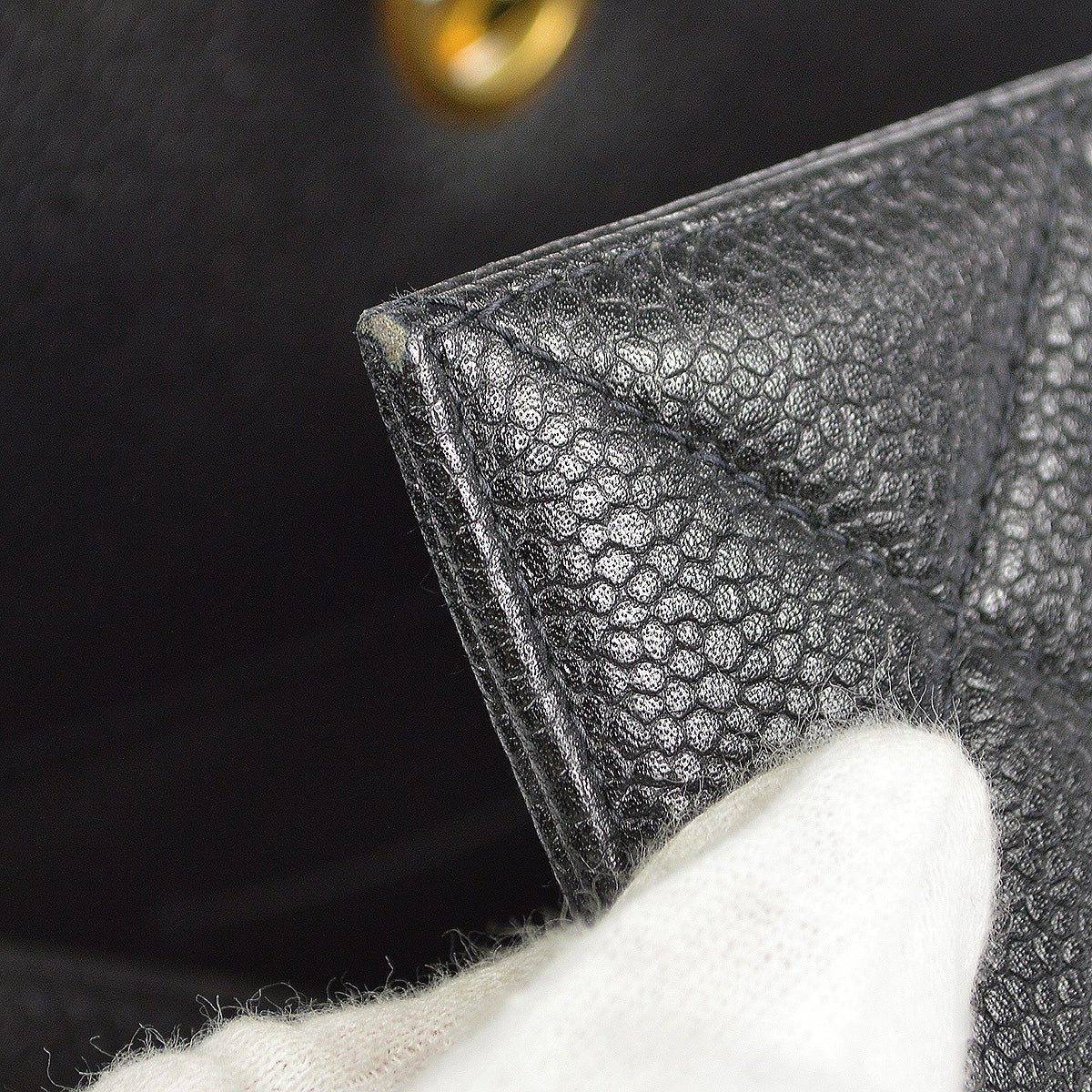 Chanel 1996-1997 Chain Tote Black Caviar