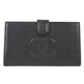 Chanel 2003-2004 Long Wallet Black Caviar